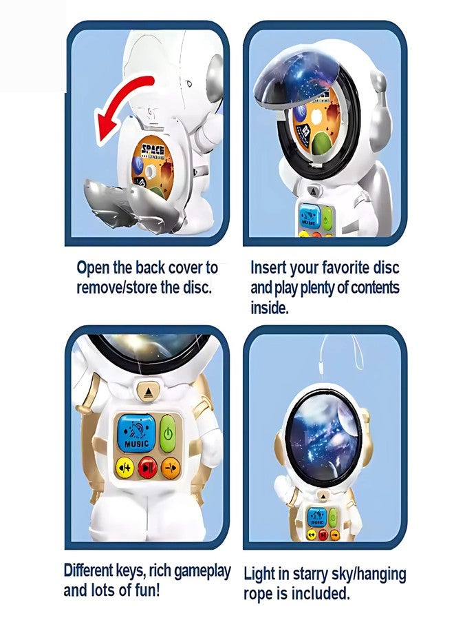 Crackles Astronaut Educational Toy with Light & Sound - 3 Learning Discs: Story, Music & Animals/Fruits - Space-Themed Talking Toy for Kids - Hanging Gift for Boys & Girls (Multicolor) - Image 2